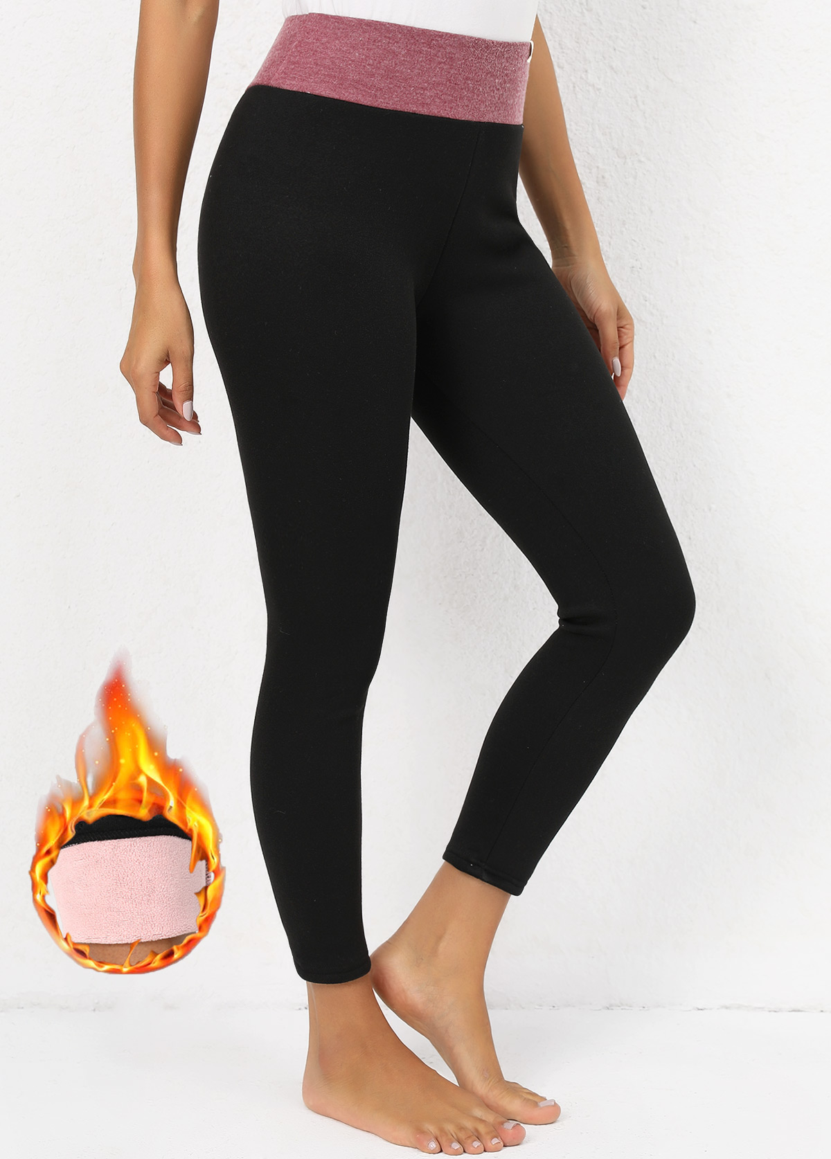 Elastic Waist High Waisted Ankle Length Leggings
